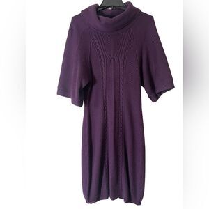 Cozy Plum Cable Knit Sweater Dress by Tahari